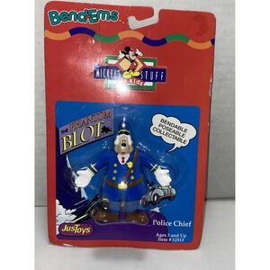 Mickey's Stuff Police Chief From Phantom Blot  Bend-Ems Figure By JusToys NOS